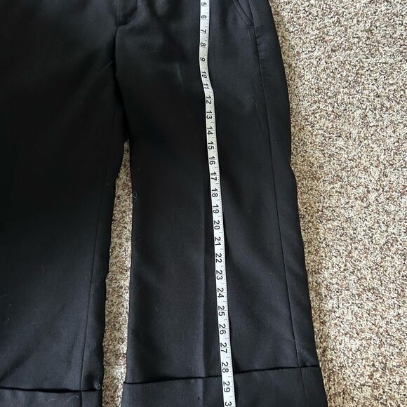 Gap Women’s 100% Wool Black Wide Flare Leg Cropped Pants Size 8 Lined - Picture 4 of 11